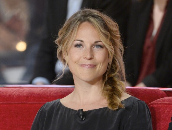 Aurélie Vaneck - Enregistrement de l'émission "Vivement Dimanche" à Paris le 9 avril 2014. L'émission sera diffusée le 13 avril.