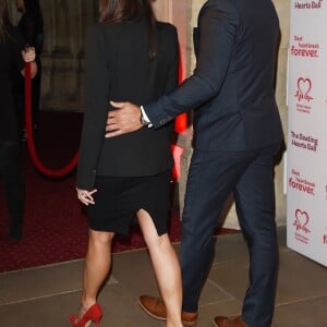 David Ginola et sa compagne Maeva Denat arrivent à la soirée "The Beating Hearts Ball" à Londres, le 27 février 2019.