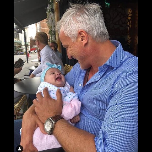 Maëva Denat publie une photo de David Ginola avec lerur fille sur Instagram le 28 juillet 2018.