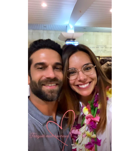 Marine Lorphelin et son chéri Christophe le 22 juin 2019 à Tahiti.