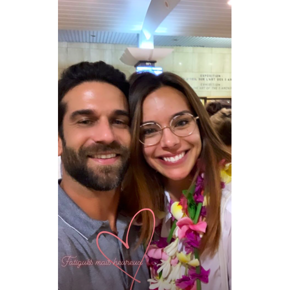 Marine Lorphelin et son chéri Christophe le 22 juin 2019 à Tahiti.