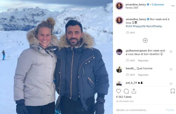 Amandine Henry et son compagnon Karim sur Instagram le 28 décembre 2018.