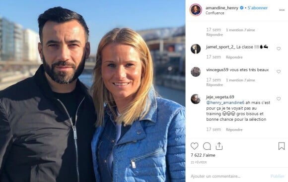 Amandine Henry et son compagnon Karim sur Instagram le 22 février 2019.