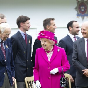 La reine Elisabeth II d'Angleterre lors du tournoi de polo "Windsor Cup" à Windsor, le 23 juin 2019.