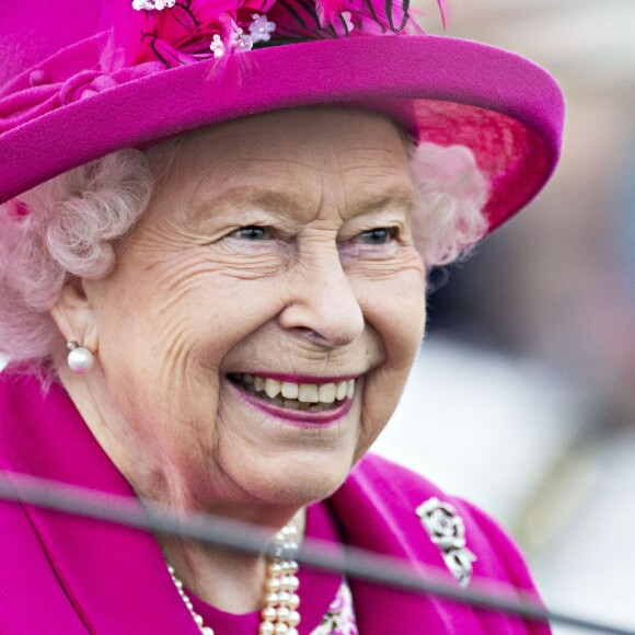 La reine Elisabeth II d'Angleterre lors du tournoi de polo "Windsor Cup" à Windsor, le 23 juin 2019.