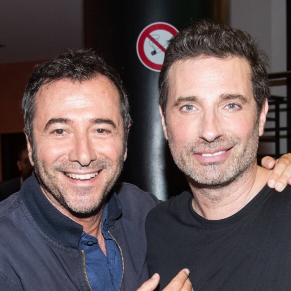 Exclusif - Bernard Montiel et Richard Orlinski - Backstage du spectacle de Richard Orlinski "Tête de Kong !" à l'Olympia à Paris le 17 juin 2019. © Cyril Moreau-Tiziano Da Silva/Bestimage