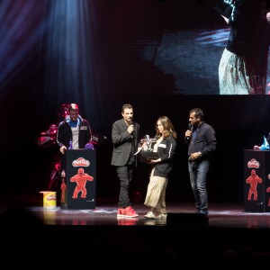 Exclusif - Richard Orlinski et Bernard Montiel - Spectacle de Richard Orlinski "Tête de Kong !" à l'Olympia à Paris le 17 juin 2019. © Cyril Moreau-Tiziano Da Silva/Bestimage
