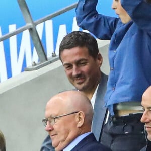 David Beckham avec sa fille Harper et sa mère Sandra Georgina West dans les tribunes lors du quart de finale de la Coupe du Monde Féminine de football opposant l'Angleterre à la Norvège au stade Océane au Havre, France, le 27 juin 2019. L'Angleterre a gagné 3-0. © Gwendoline Le Goff/Panoramic/Bestimage