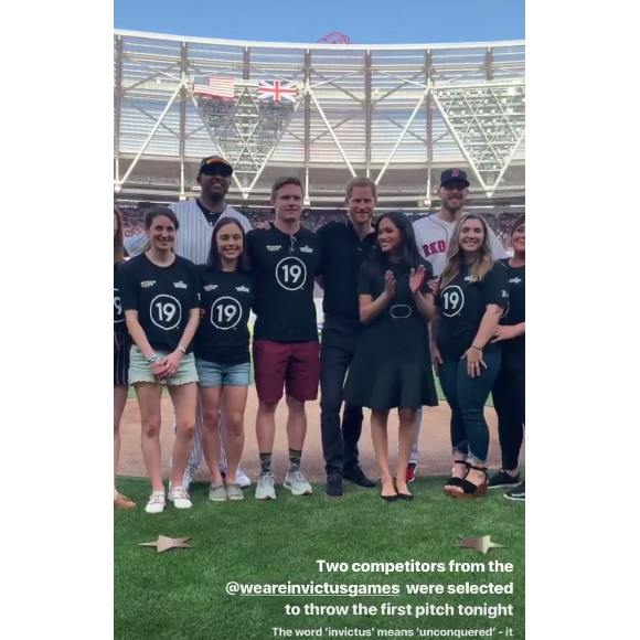 Meghan Markle et le prince Harry au parc olympique de Londres pour un match de baseball, le 29 juin 2019.