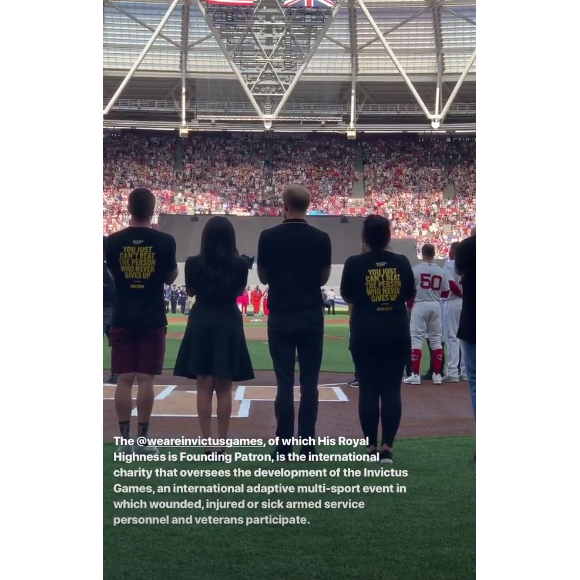 Meghan Markle et le prince Harry au parc olympique de Londres pour un match de baseball, le 29 juin 2019.