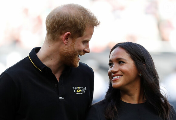 Le prince Harry, duc de Sussex, et Meghan Markle, duchesse de Sussex vont saluer les équipes de baseball "Boston Red Sox" et "New York Yankees" dans leurs vestiaires dans le cadre des Invictus Games 2019 au London Stadium. Londres, le 29 juin 2019.