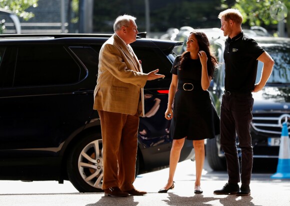 Le prince Harry, duc de Sussex, et Meghan Markle, duchesse de Sussex vont saluer les équipes de baseball "Boston Red Sox" et "New York Yankees" dans leurs vestiaires dans le cadre des Invictus Games 2019 au London Stadium. Londres, le 29 juin 2019.
