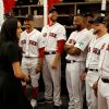 Le prince Harry, duc de Sussex, et Meghan Markle, duchesse de Sussex vont saluer les équipes de baseball "Boston Red Sox" et "New York Yankees" dans leurs vestiaires dans le cadre des Invictus Games 2019 au London Stadium. Londres, le 29 juin 2019.