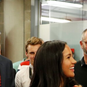 Le prince Harry, duc de Sussex, et Meghan Markle, duchesse de Sussex vont saluer les équipes de baseball "Boston Red Sox" et "New York Yankees" dans leurs vestiaires dans le cadre des Invictus Games 2019 au London Stadium. Londres, le 29 juin 2019.