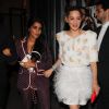 Leila Bekhti et Marion Cotillard quittent le gala de la Vogue Paris Foundation au Trianon. Paris, France, le 2 juillet 2019. © Veeren-Clovis/Bestimage