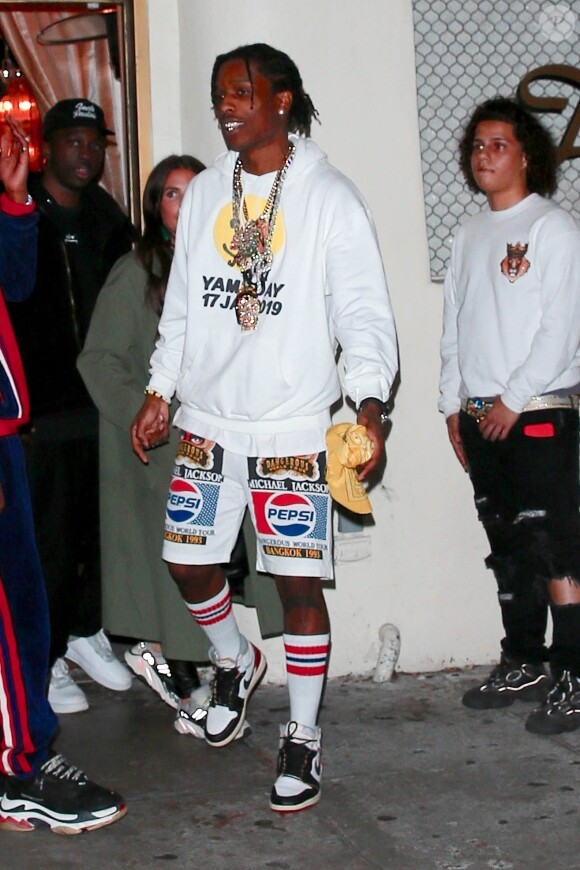 ASAP Rocky est allé diner au restaurant Delilah à West Hollywood, Los Angeles, le 31 janvier 2019