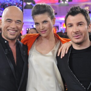 Pascal Obispo, Michaël Youn et Isabelle Funaro - Enregistrement de l'émission " Vivement Dimanche" à Paris le 13 fevrier 2013.