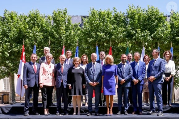 Jean-Michel Blanquer, ministre de l'éducation nationale, Audrey Azoulay, directrice générale de l'Unesco, Brigitte Macron lors de la réunion des ministres de l'éducation en marge du G7 au centre international d'études pédagogiques à Sèvres le 4 juillet 2019. © Stéphane Lemouton / Bestimage