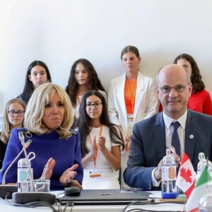 Brigitte Macron, Jean-Michel Blanquer, ministre de l'éducation nationale lors de la réunion des ministres de l'éducation en marge du G7 au centre international d'études pédagogiques à Sèvres le 4 juillet 2019. © Stéphane Lemouton / Bestimage