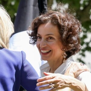 Brigitte Macron, Audrey Azoulay, directrice générale de l'Unesco lors de la réunion des ministres de l'éducation en marge du G7 au centre international d'études pédagogiques à Sèvres le 4 juillet 2019. © Stéphane Lemouton / Bestimage