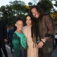 Jason Momoa avec sa femme Lisa Bonet et leur fille arrivent au défilé "Fendi - The Dawn of Romanity" à Rome, le 4 juillet 2019.  Celebrities arrivent at "Fendi - The Dawn of Romanity"'s fashion show in Rome.04/07/2019 - Rome