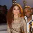Zendaya et son stylste Law Roach arrivent au défilé "Fendi - The Dawn of Romanity" à Rome, le 4 juillet 2019.