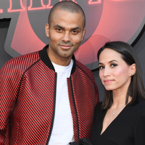 Tony Parker et sa femme Axelle Francine à la première de la série Netflix "Stranger Things - Saison 3" au cinéma Le Grand Rex à Paris, le 4 juillet 2019. © Guirec Coadic/Bestimage