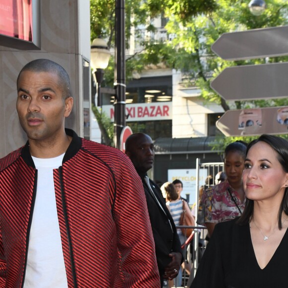 Tony Parker et sa femme Axelle Francine à la première de la série Netflix "Stranger Things - Saison 3" au cinéma Le Grand Rex à Paris, le 4 juillet 2019. © Guirec Coadic/Bestimage