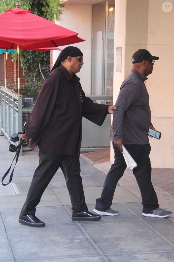 Exclusif - Stevie Wonder lors d'un rendez-vous médical à Beverly Hills le 23 avril 2019