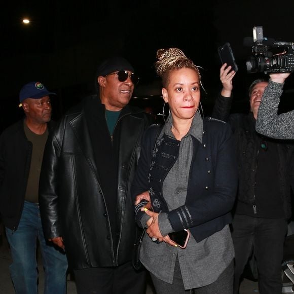 Stevie Wonder et sa femme Tomeeka Bracy lors d'un dîner au restaurant Mr. Chow à Beverly Hills, le 16 avril 2019