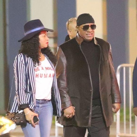 Stevie Wonder et sa femme Tomeeka Bracy à la soirée d'anniversaire de Diana Ross à Hollywood, le 26 mars 2019.