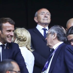 Emmanuel Macron , Noël Le Graët ( resident FFF) et Kylian Mbappé - Finale de la coupe du monde féminine de football, USA vs Pays Bas à Lyon le 7 juillet 2019. Les Etats-Unis ont remporté la finale sur le score de 2 à 0. © Gwendoline Le Goff/Panoramic/Bestimage