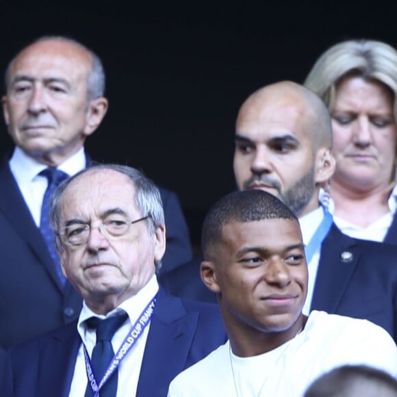 Emmanuel Macron / Noël Le Graët (President FFF) et Kylian Mbappé - Finale de la coupe du monde féminine de football, USA vs Pays Bas à Lyon le 7 juillet 2019. Les Etats-Unis ont remporté la finale sur le score de 2 à 0. © Gwendoline Le Goff/Panoramic/Bestimage