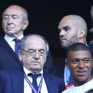 Emmanuel Macron / Noël Le Graët (President FFF) et Kylian Mbappé - Finale de la coupe du monde féminine de football, USA vs Pays Bas à Lyon le 7 juillet 2019. Les Etats-Unis ont remporté la finale sur le score de 2 à 0. © Gwendoline Le Goff/Panoramic/Bestimage