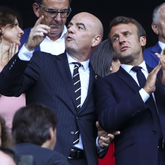 Gianni Infantino (President FIFA) / Emmanuel Macron - Finale de la coupe du monde féminine de football, USA vs Pays Bas à Lyon le 7 juillet 2019. Les Etats-Unis ont remporté la finale sur le score de 2 à 0. © Gwendoline Le Goff/Panoramic/Bestimage