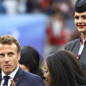 Emmanuel Macron et Megan Rapinoe (USA) - Finale de la coupe du monde féminine de football, USA vs Pays Bas à Lyon le 7 juillet 2019. Les Etats-Unis ont remporté la finale sur le score de 2 à 0. © Gwendoline Le Goff/Panoramic/Bestimage