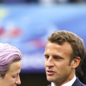 Emmanuel Macron et Megan Rapinoe (USA) - Finale de la coupe du monde féminine de football, USA vs Pays Bas à Lyon le 7 juillet 2019. Les Etats-Unis ont remporté la finale sur le score de 2 à 0. © Gwendoline Le Goff/Panoramic/Bestimage