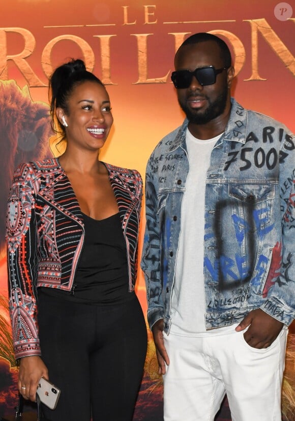 Gims et sa femme Demdem - Projection exceptionnelle du nouveau Disney "Le Roi Lion" au Grand Rex à Paris le 11 juillet 2019. © Coadic Guirec/Bestimage