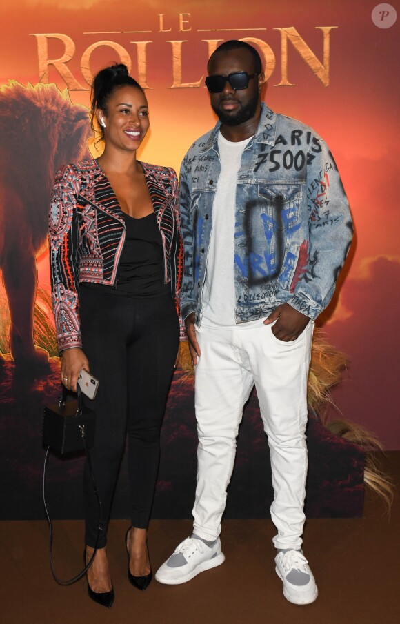 Gims et sa femme Demdem - Projection exceptionnelle du nouveau Disney "Le Roi Lion" au Grand Rex à Paris le 11 juillet 2019. © Coadic Guirec/Bestimage