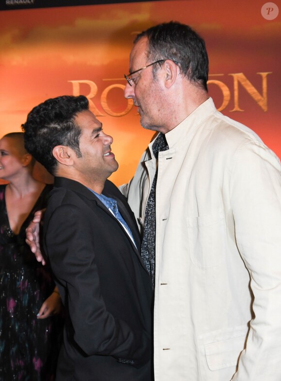 Jamel Debbouze et Jean Reno - Projection exceptionnelle du nouveau Disney "Le Roi Lion" au Grand Rex à Paris le 11 juillet 2019. © Coadic Guirec/Bestimage