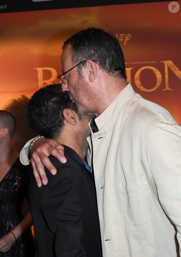 Jamel Debbouze et Jean Reno - Projection exceptionnelle du nouveau Disney "Le Roi Lion" au Grand Rex à Paris le 11 juillet 2019. © Coadic Guirec/Bestimage