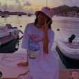Jade Hallyday annoncé être arrivée sur l'île de Saint-Barthélemy, sur Instagram, le 10 juillet 2019.