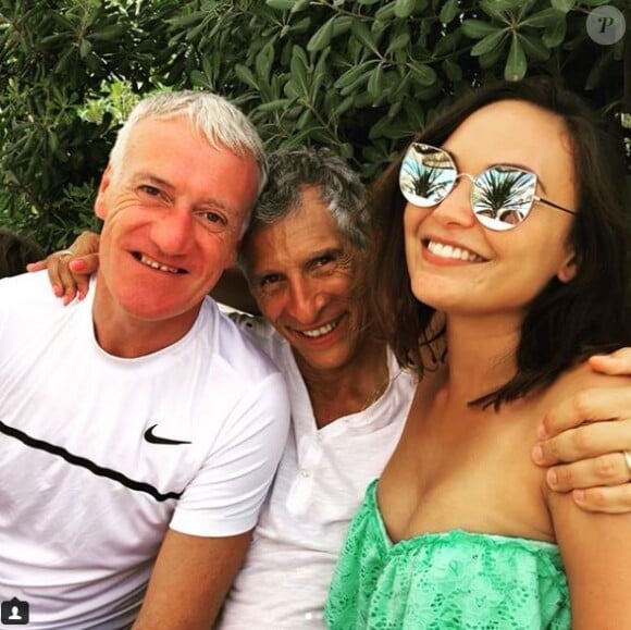 Didier Deschamps en vacances à Saint-Tropez avec Nagui et Valérie Bègue. Instagram, le 21 juillet 2018.