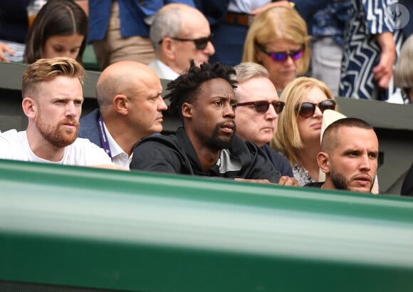 Gaël Monfils dans les tribunes du tournoi de Wimbledon 2019 à Londres, le 11 juillet 2019.