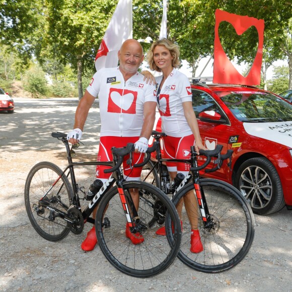Sylvie Tellier et son beau-père Eric Ligneron lors de l'Etape du Coeur 2019 au profit de l'association "Mécénat Chirurgie Cardiaque" à Nîmes. Le 23 juillet 2019 © Christophe Clovis / Bestimage