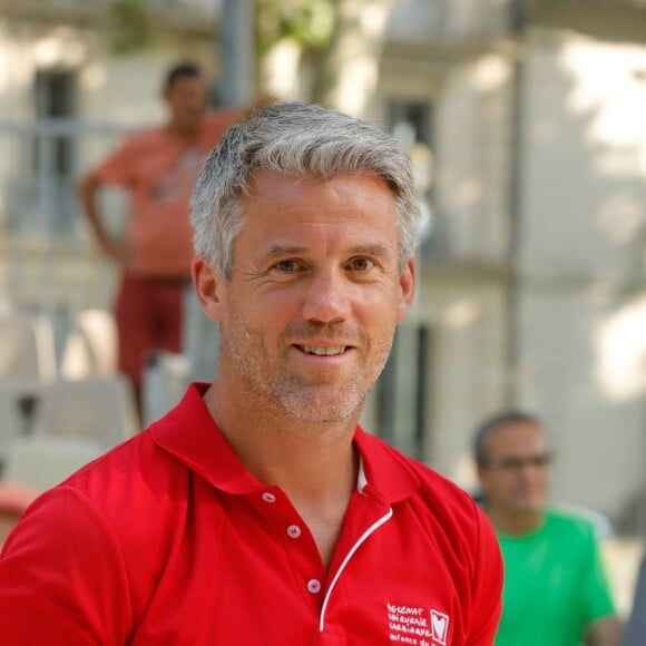 Mickaël Landreau - Opération "Pétanque du coeur" dans le cadre de l'étape du coeur au profit de l'association "Mécénat Chirurgie Cardiaque" dans les jardins de la fontaine à Nîmes, le 22 juillet 2019. © Christophe Clovis / Bestimage