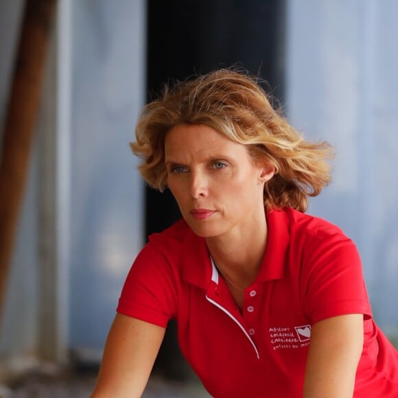 Sylvie Tellier - Essayages des vélos dans le cadre de l'étape du coeur au profit de l'association "Mécénat Chirurgie Cardiaque" à l'hôtel Mercure Comédie à Montpellier le 22 juillet 2019. © Christophe Clovis / Bestimage