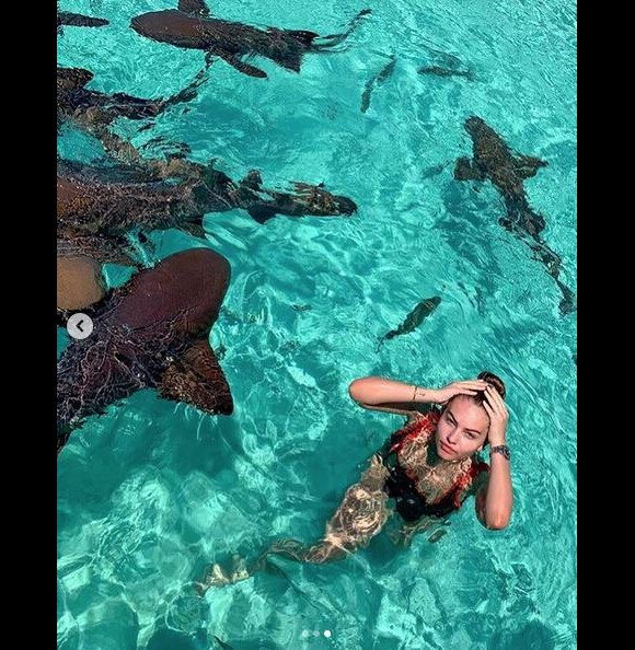 Thylane Blondeau aux Bahamas. Avril 2019.