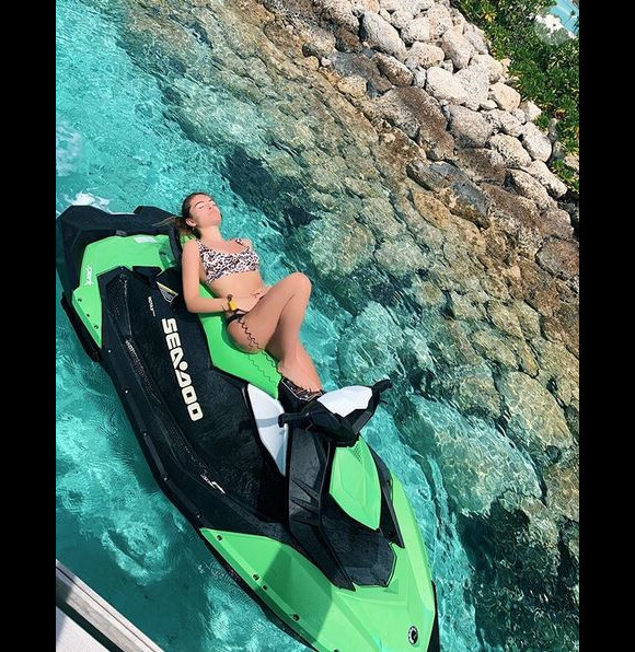 Thylane Blondeau aux Bahamas. Mai 2019.