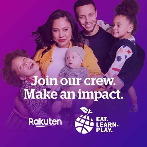 Stephen Curry, sa femme Ayesha et leurs enfants - Ryan, Canon et Riley - dans une campagne caritative.